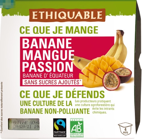 Purée Banane Mangue Passion 4x100g Bio