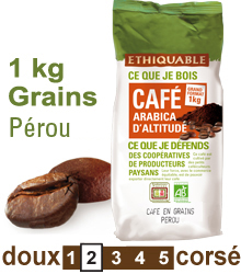 Café en grains Pérou 1 kg Bio