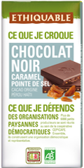 Chocolat noir caramel pointe de sel 100g Bio 