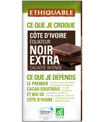 Chocolat noir Extra Equateur &amp; Côte d'Ivoire 100 g Bio