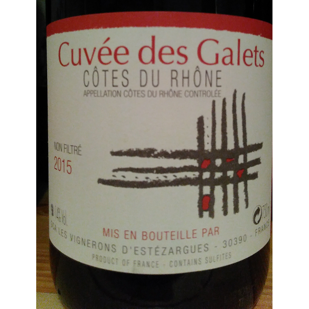Vin rouge Les Vignerons d'Estezargues, Cuvée des Galets, Côtes du Rhône 75cl