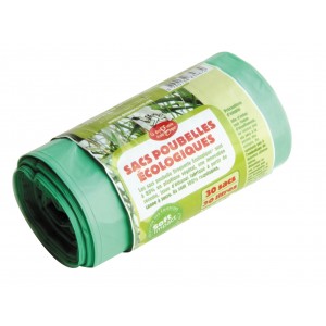 Sacs poubelles éco-plastiques 30 L x 30 