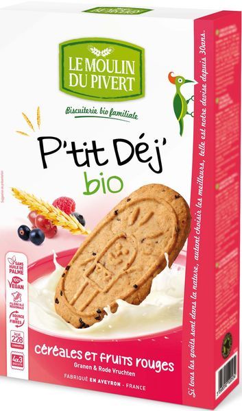 Biscuits petit déjeuner céréales et fruits rouges 190 g Bio 