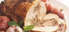 Rôti cuit de pintade fourré au foie gras PRIX AU KG  