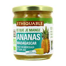 Ananas en morceaux ou entier et son jus 420 g Bio