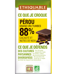 Chocolat noir Côte d'Ivoire 88 % 100 g Bio
