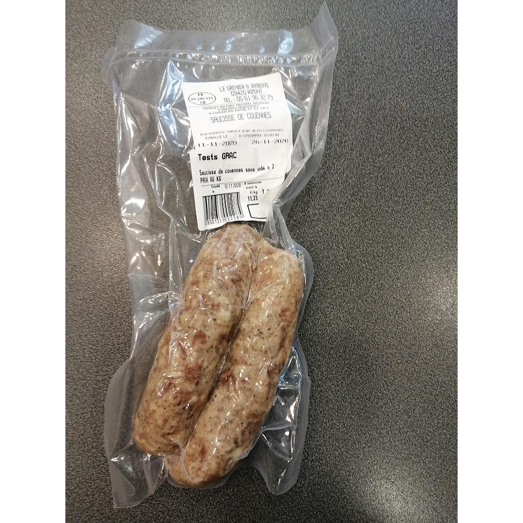 Saucisse de couennes sous vide x 2 PRIX AU KG