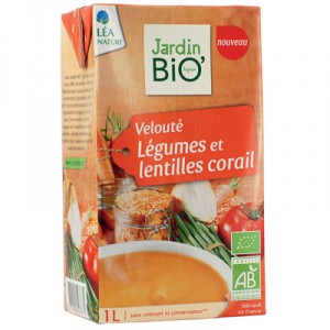 Velouté lentilles corail coco curry 1 l Bio