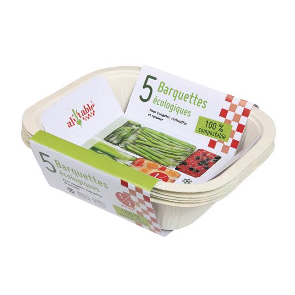 Barquettes compostables 0,6 l X 5