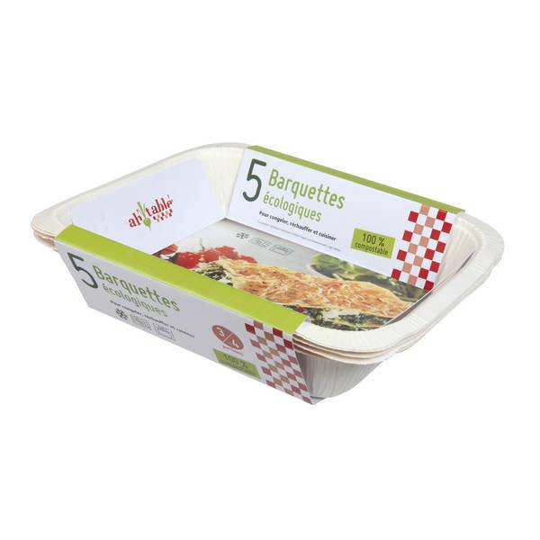 Barquettes compostables 1,5 l X 5
