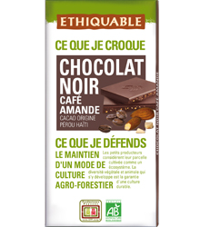 Chocolat noir café amandes 100 g Bio