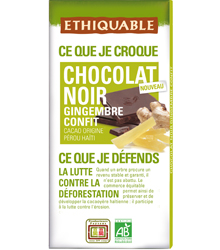 Chocolat noir gingembre 100 g Bio
