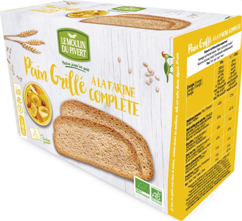 Pain grillé complet 250 g Bio