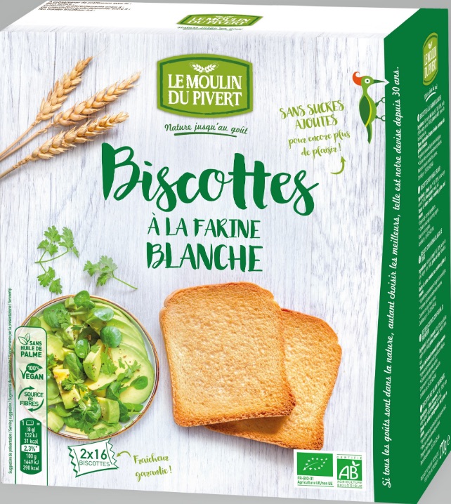 Biscottes à la farine blanche 270 g Bio
