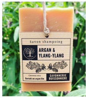Shampoing solide argan &amp; ylang-ylang cheveux secs 100 g Bio