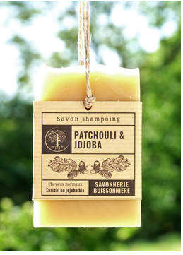 Shampoing solide patchouli &amp; jojoba tous types de cheveux 100 g Bio