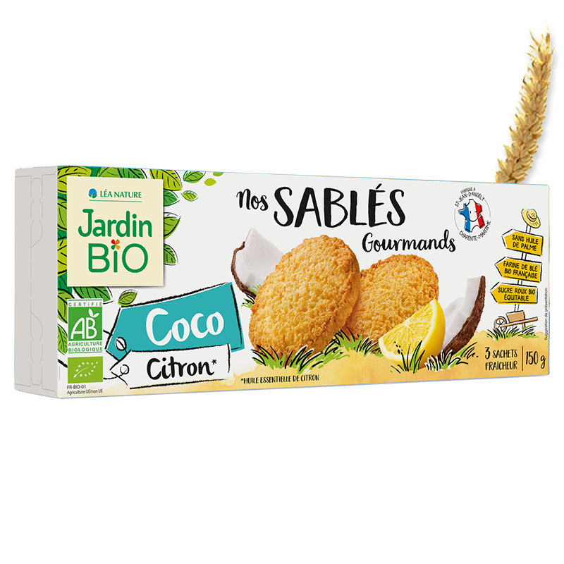 Sablés gourmands coco citron 150 g Bio