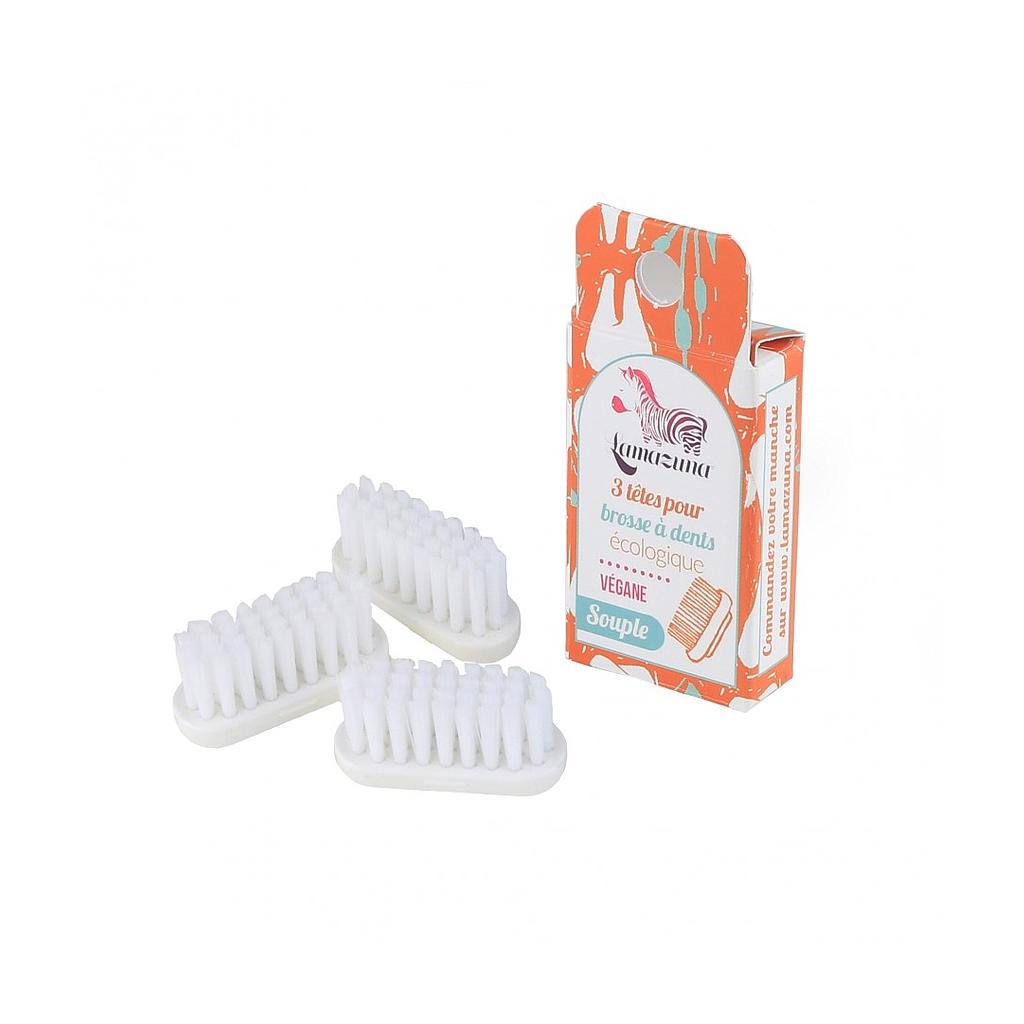 Recharge 3 têtes de brosse à dents Souple fibre nylon