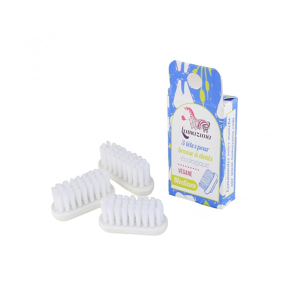 Recharge 3 têtes de brosse à dents Medium fibre nylon