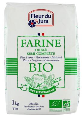 Farine blé semi-complète  T80 1 kg Bio 