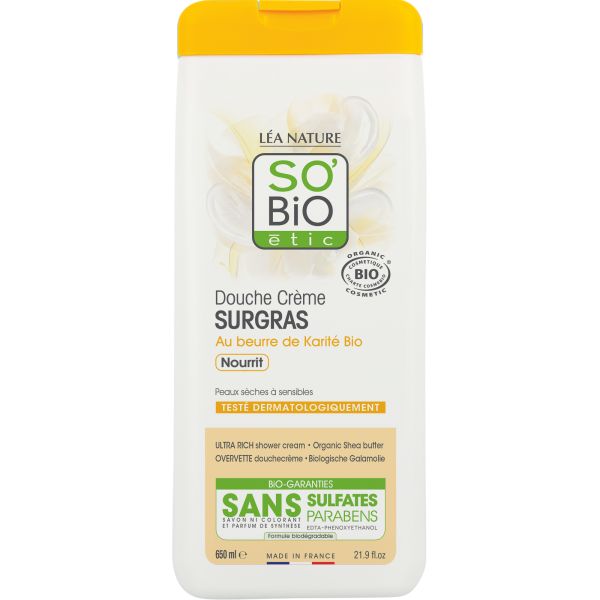 Gel douche crème surgras à l'huile de karité 650 ml Bio 