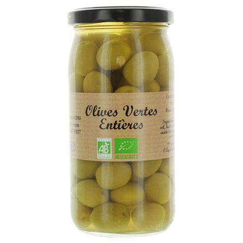 Olives vertes entières pot 37cl Bio