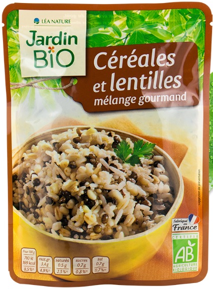 Mélange gourmand céréales et lentilles sachet express 250 g Bio