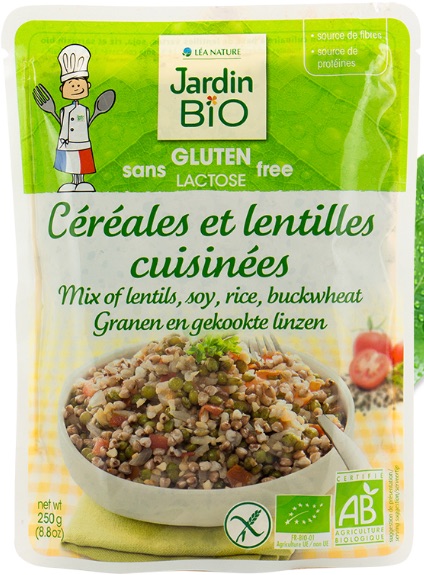 Céréales et lentilles cuisinées sans gluten sachet express 250 g Bio