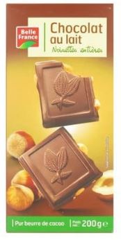 Chocolat lait noisettes entières extra fin 100 g X 2