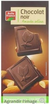 Chocolat noir amandes entières  200 g 