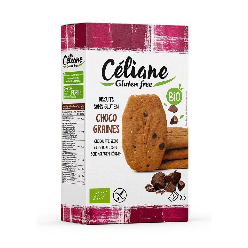 Biscuits petit déjeuner chocolat graines Céliane (ss gluten) 150 g Bio