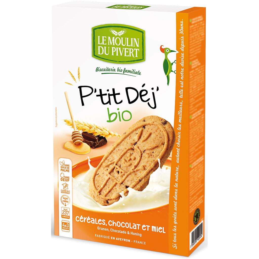 Biscuits petit déjeuner céréales chocolat miel 190 g Bio