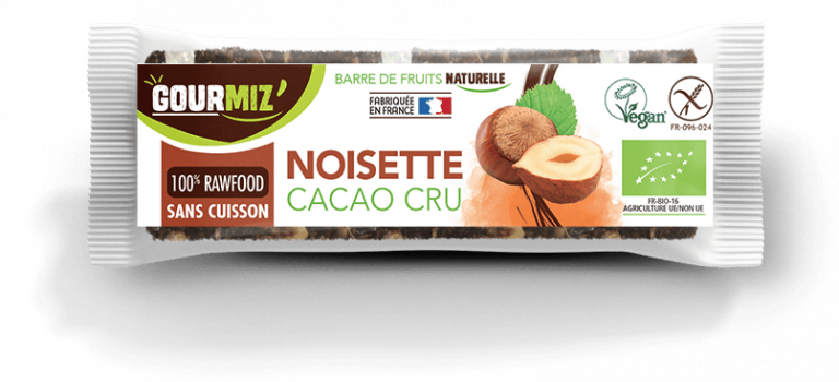 Barre noisette cacao cru 35 g Bio