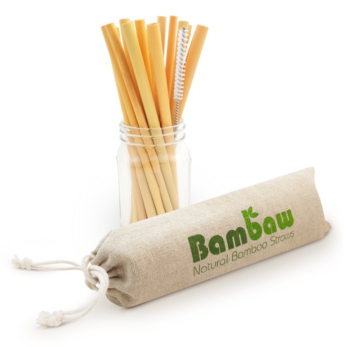Pailles bambou X 12 + étui et brosse