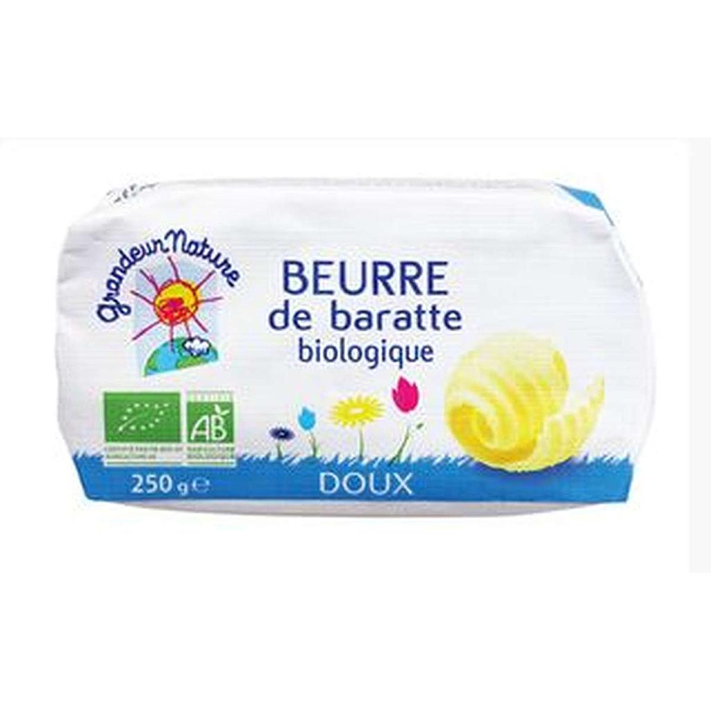 Beurre baratte doux Grandeur Nature 250 g Bio 