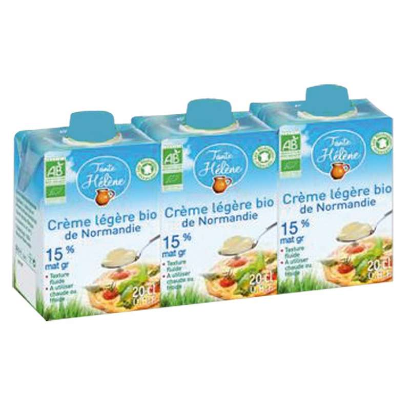 Crème légère UHT 15% 20 cl X3 Bio