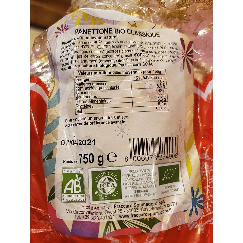 Panettone traditionnel Milano 750 g Bio