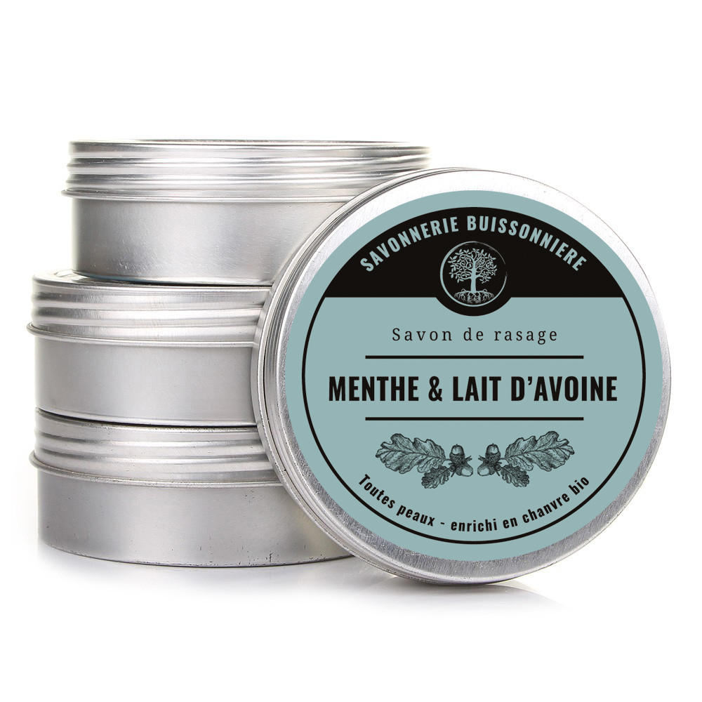 Recharge pour pot en alu Savon de rasage menthe &amp; lait d'avoine 100 g  