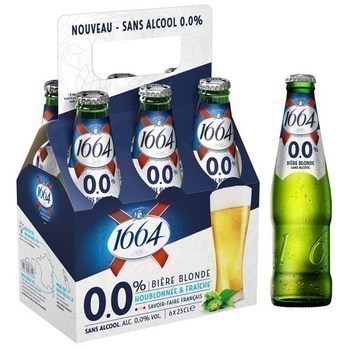 Bière blonde ss alcool 1664 6 X 25 cl