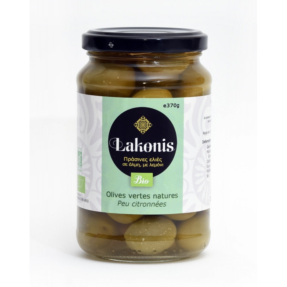 Olives vertes peu citronnée 370 g Bio