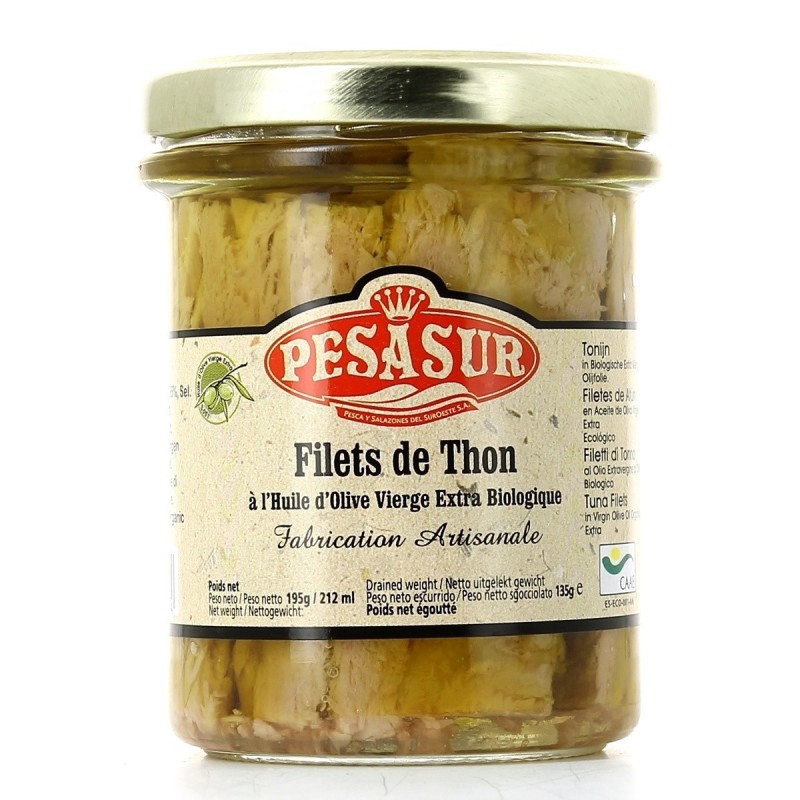 Filets de thon à l'huile d'olive bio 195 g