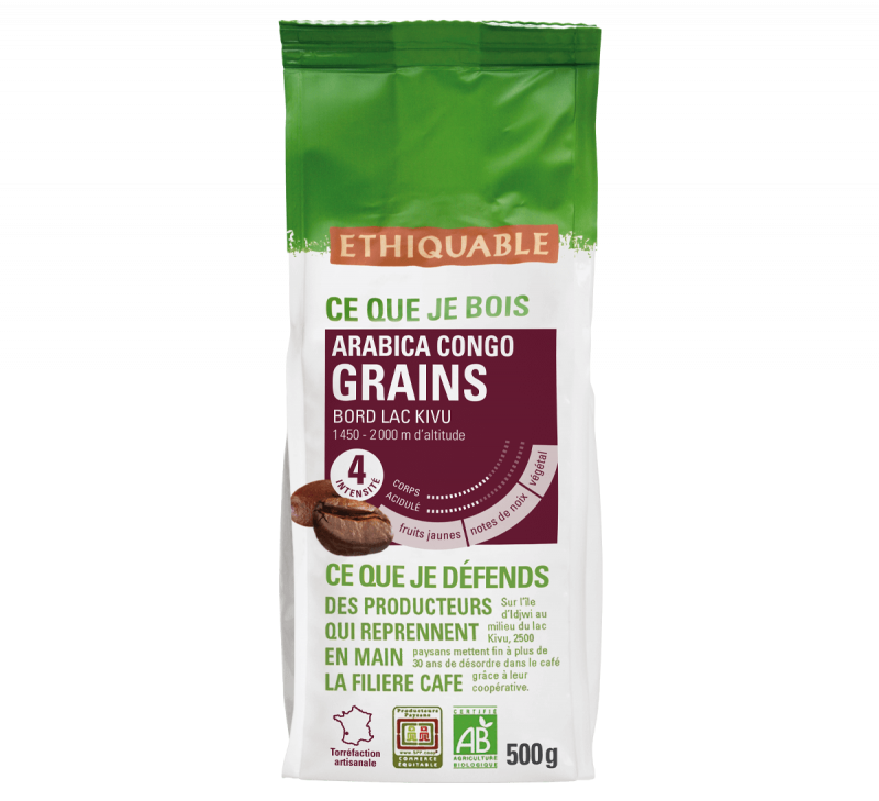 Café en grains Congo ou Burundi 500 g Bio  