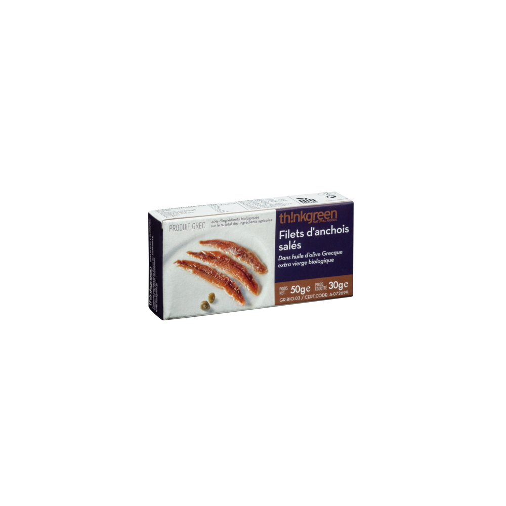 Filet d'anchois salés à l'huile d'olive Bio 50 g