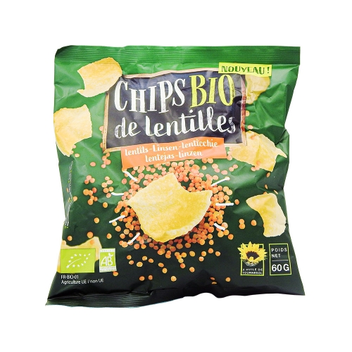 Chips de lentilles corail 60 g Bio 