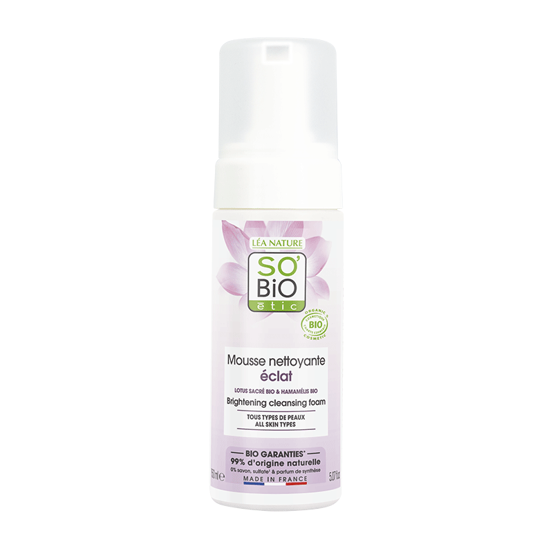 Mousse nettoyante visage éclat Lotus 150 ml Bio