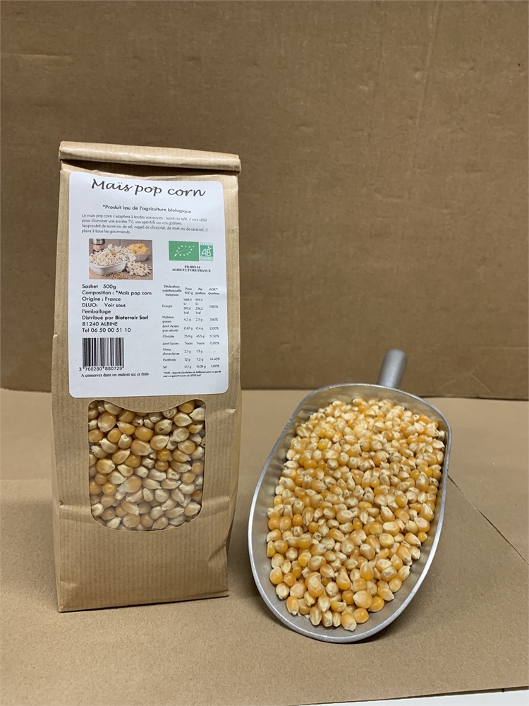 Maïs pop corn 500 g Bio