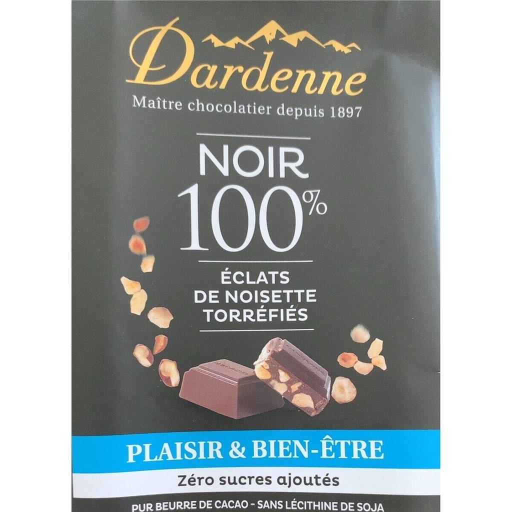 Chocolat noir 100% éclats de noisettes torréfiés 90 g Vegan Bio