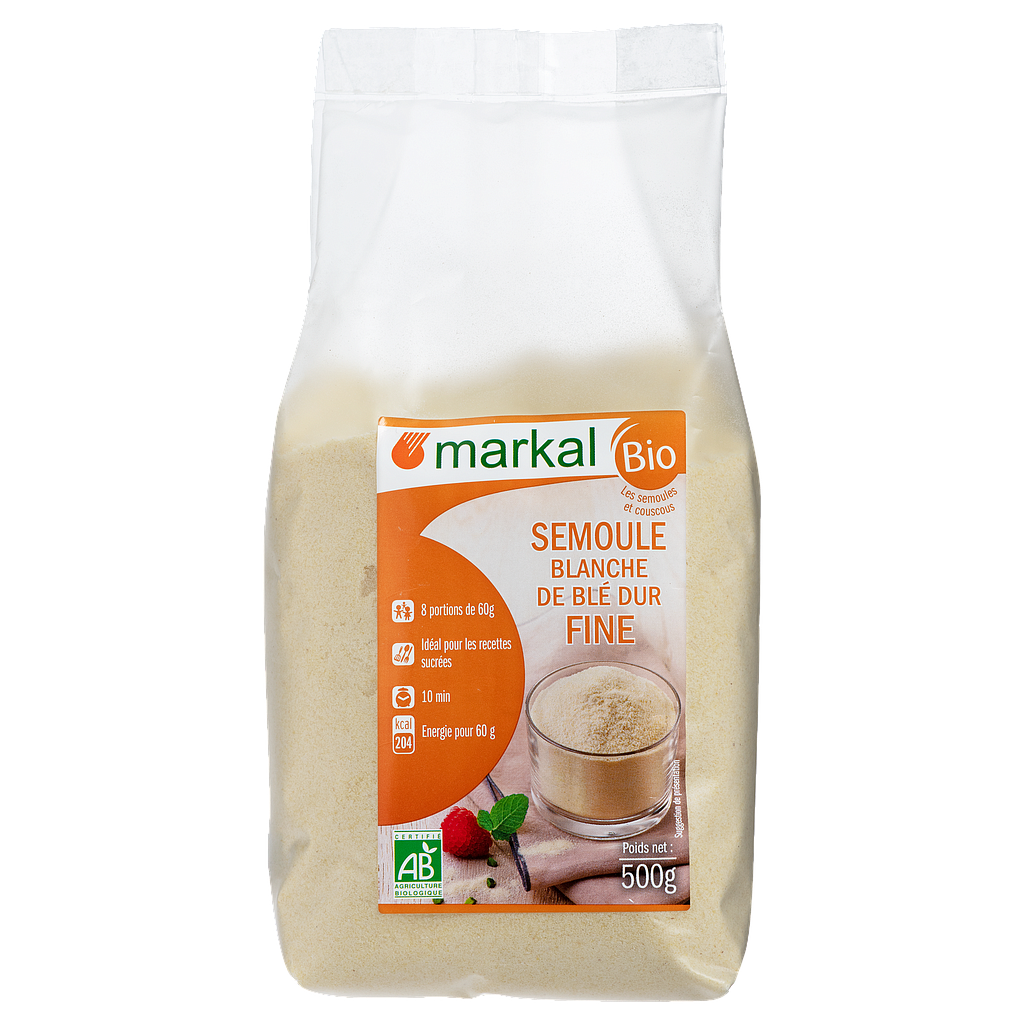 Semoule blanche grain fin 500 g Bio