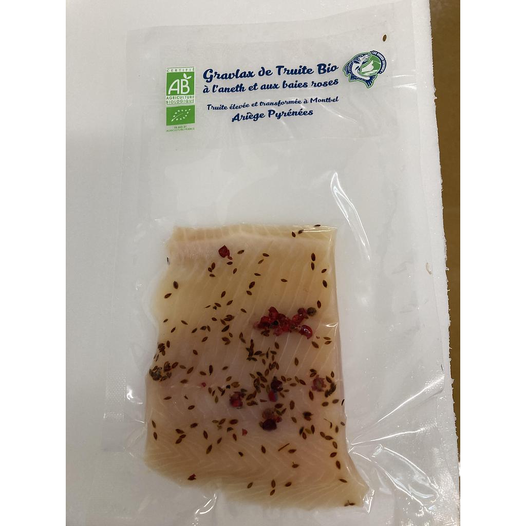 Gravlax de truite aneth &amp; baies roses environ 120 g Bio prix au kg