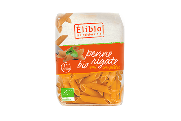 Penne rigate semi complètes ELIBIO 500 g Bio